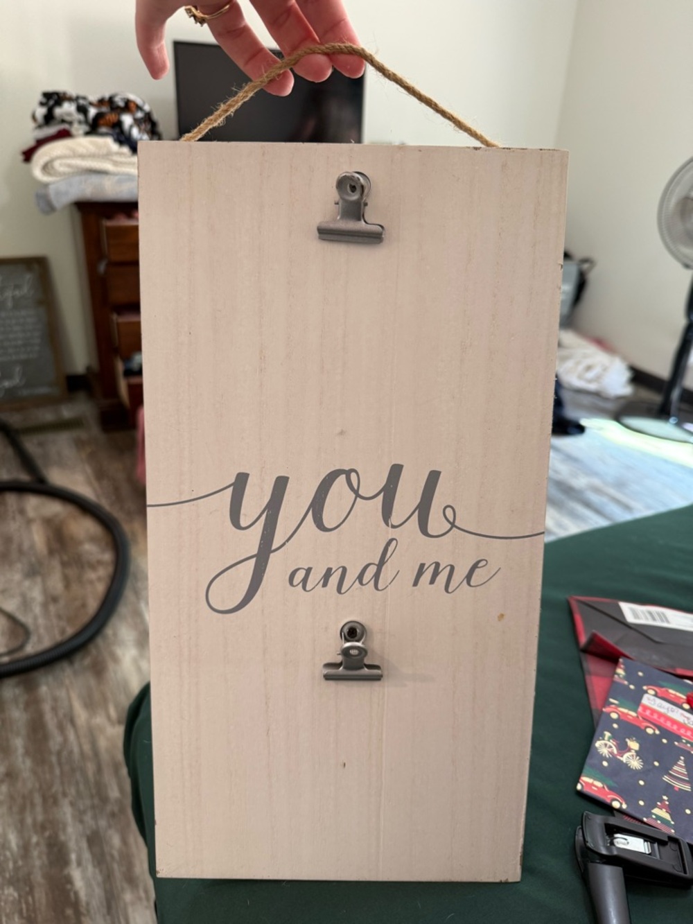 You and Me Wall Hanging Sign - Neutral Gray